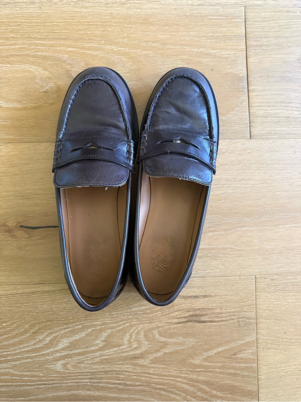 Madewell Dark Brown Leather Penny Loafers